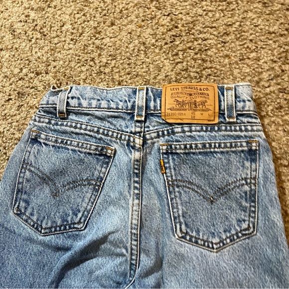 Rare Levis VTG Orange Tab Mom Jeans Light Wash High Rise Tapered Leg Rigid Denim - Picture 9 of 9